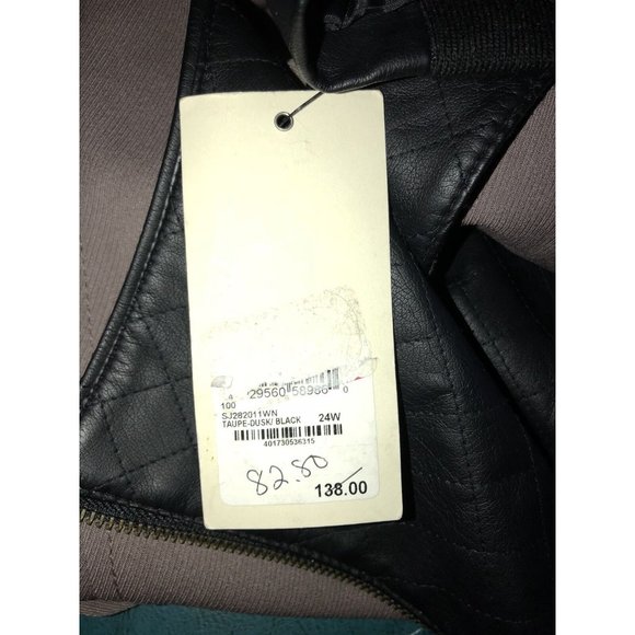 Sejour Moto Jacket Size 24W Womens Blazer 2 Tone Asymmetric Zip Up Taupe Dusk - Picture 5 of 6